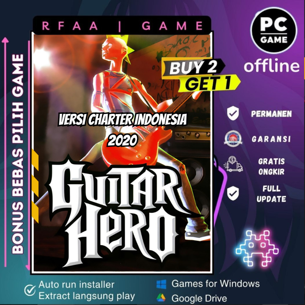 GUITAR HERO VERSI CHARTER INDONESIA | GAME PC - LAPTOP - DL