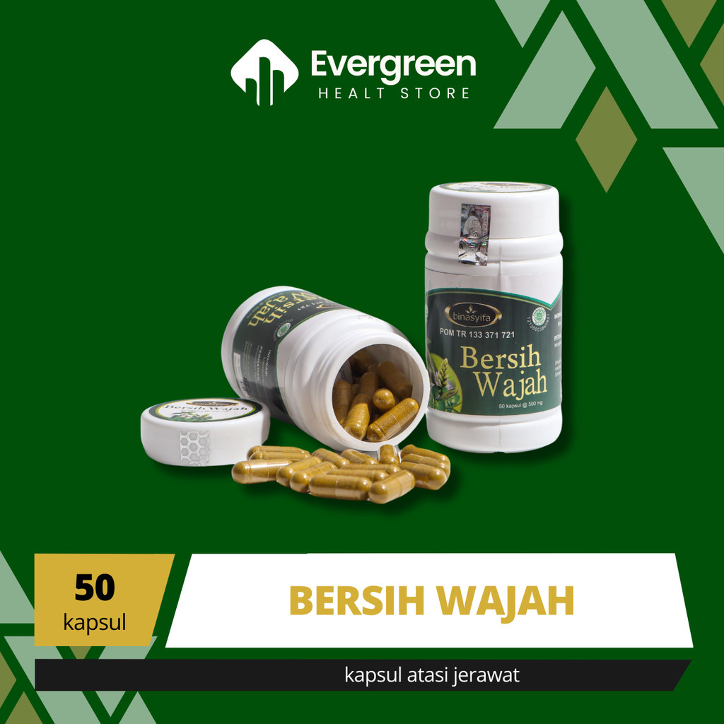 BERSIH WAJAH Obat Jerawat dan Bekas Jerawat Paling Ampuh Herbal BPOM Kapsul Cerah dari Dalam