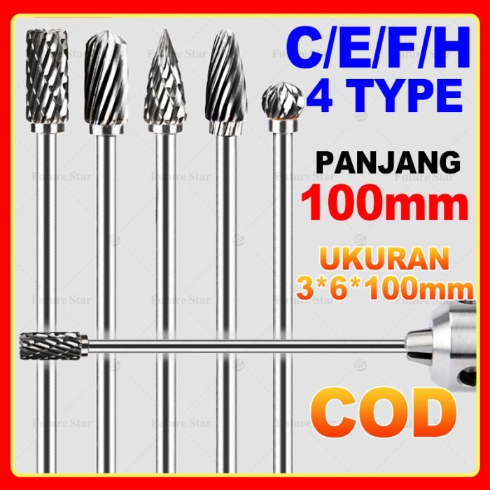 Mata Bor Tuner Cunner Panjang 100mm 10cm Porting Isi Lengkap Mini Grinder Set Long Cuner Porter Tung
