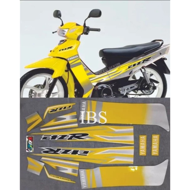 STIKER STRIPING LIS VARIASI FIZ R FIZR KUNING SILVER POLET STIKER