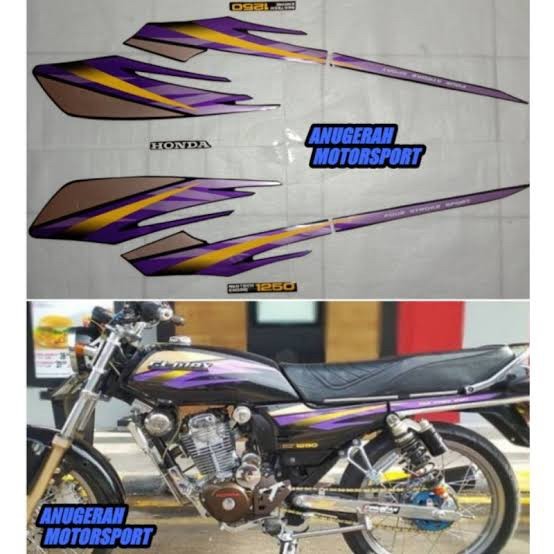 STRIPING STANDAR HONDA GL MAX UNGU 1997 1998 POLET STIKER