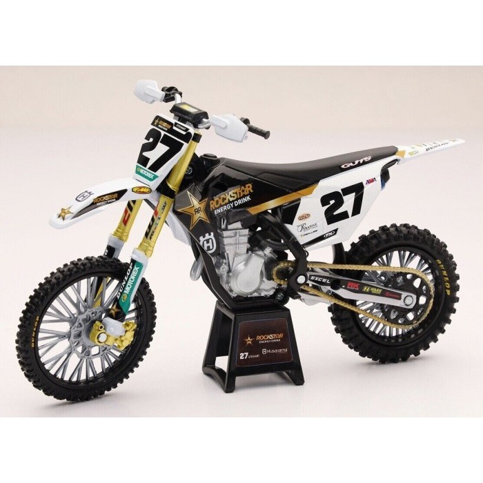 Miniatur Motor Trail / Cross Diecast Motorcycles Rockstar Husqvarna FC450 Dirt Bike Malcolm Stewart 