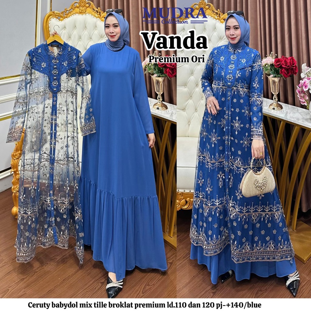 Dress jumbo Vanda/Gamis syari jumbo/Dress pesta kondangan/baju muslim wanita terkini/Gamis jumbo LD 
