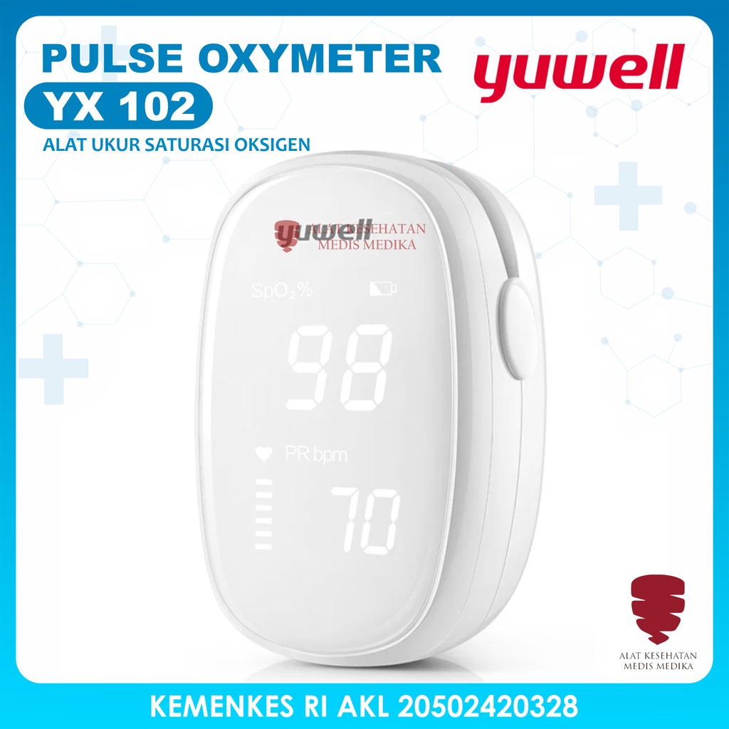 Yuwell Oxymeter YX102 Fingertrip Pulse Oximeter Alat Diagnosa Medis