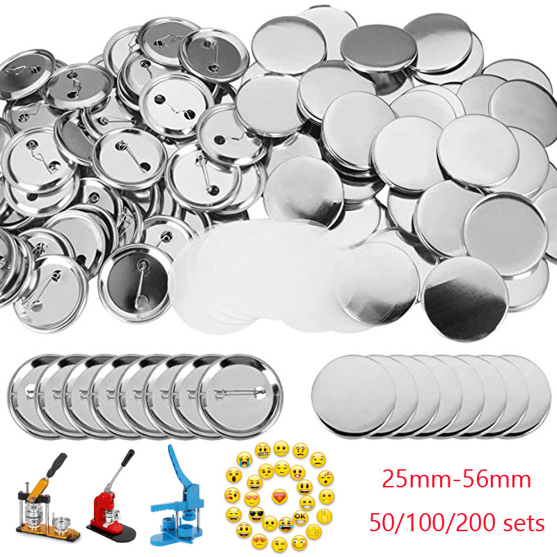

New 25mm-56mm KeyChain Blank Badge Pin Button Maker Parts for Button Maker Machine Supplies Part DIY Badges Set 50/100/200Pcs