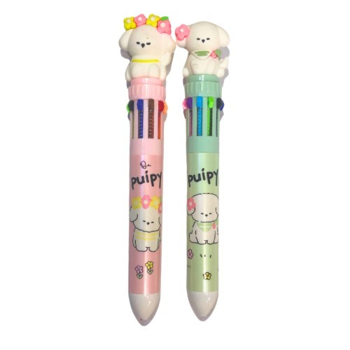 

Pulpen Cetek 10 Warna Weibo WB-55551 Puipy Pena Retrac Warna Warni Ballpoint 0.7mm Color Multi Impor - SATUAN - 10IN1 WB-55551