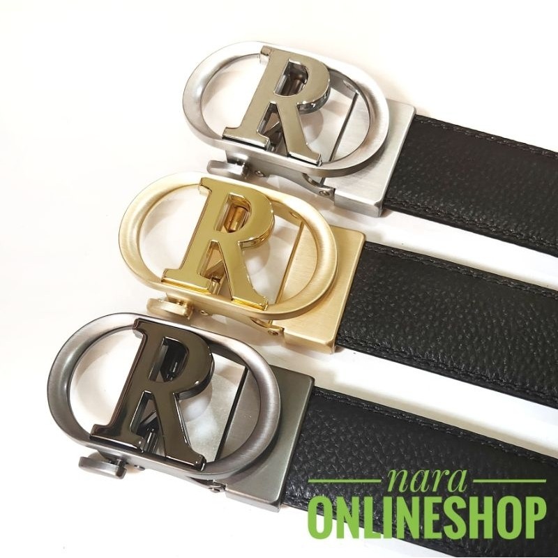 Gesper Ikat Pinggang Pria Model Rel Huruf R