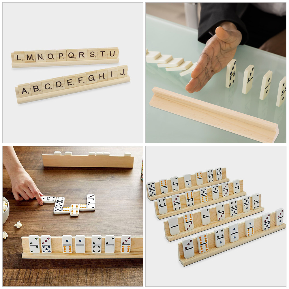 

8pcs Wooden Letter Domino Bases Display DIY Craft Supplies Diy Supply Wooden Domino Stand Holder Stand