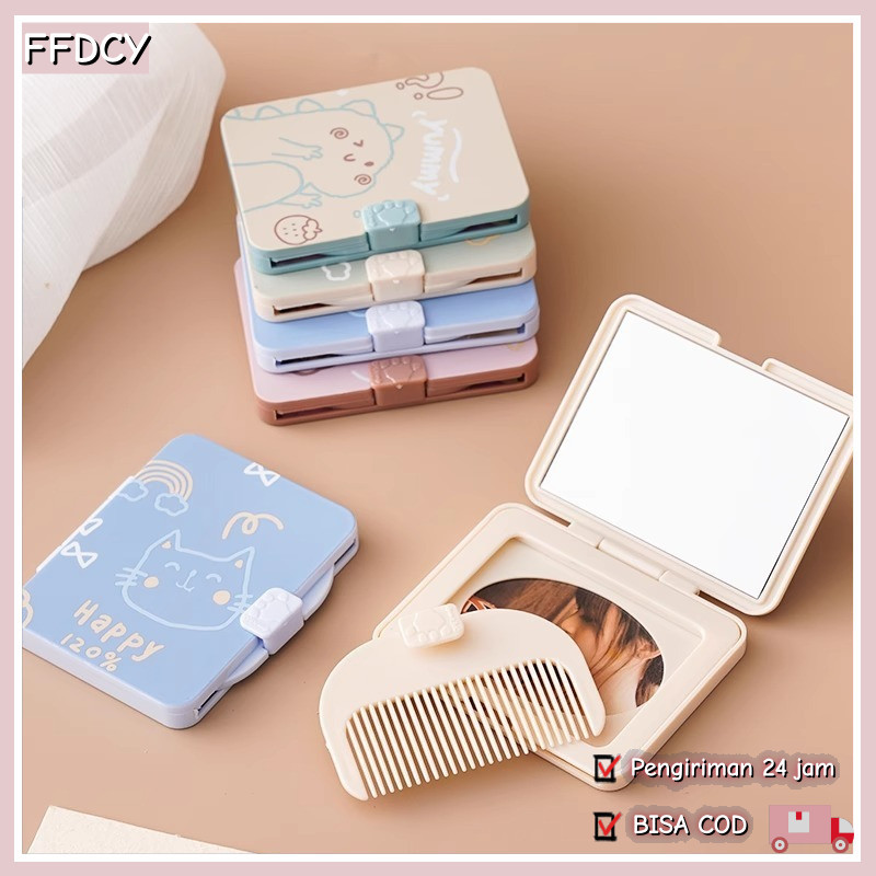 Mini Cermin Lipat Makeup/Cermin Lipat Kecil Lucu Kartun /Cermin Makeup/Cermin Kaca Lipat  Rias/Kaca 