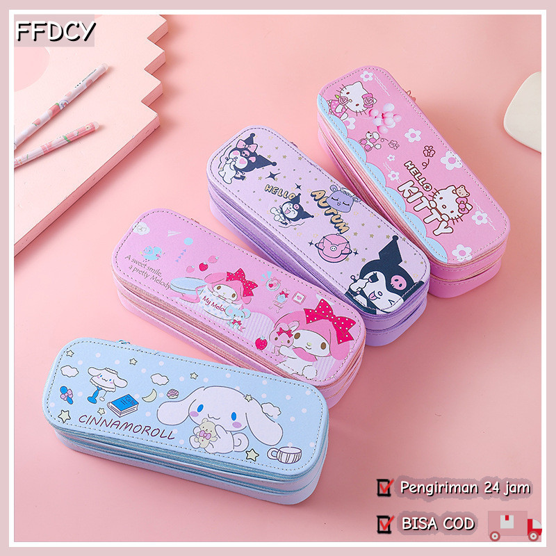 

【Ready】Kuromi Tas Pensil Kapasitas Besar Dua Lapis /Kotak Pensil Dekompresi Perempuan Lucu Lembut 3D/Tas Pensil Lucu Untuk Pelajar Melody Kuromi