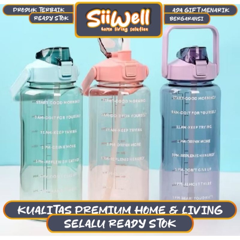 Botol Minum Plastik 2Liter Bening Free Stiker Lucu 【 SII WELL 】