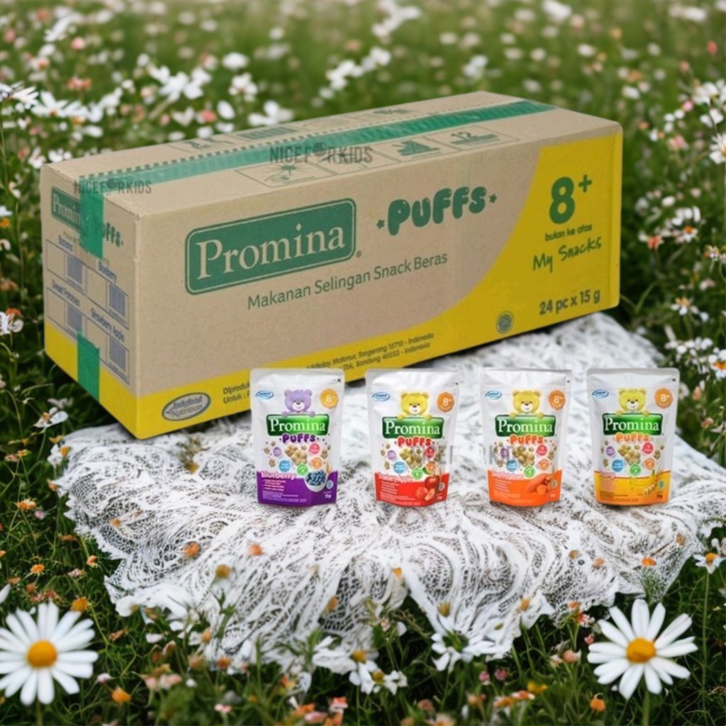 Promina Puffs 1 DUS Karton Puff Biskuit Sereal Makanan Cemilan Bayi 8 Bulan MB