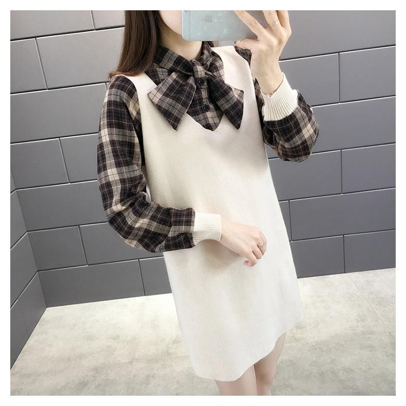 YR 3M BLOUSE 1100 TM THREE M TIE NECK KNIT TOP BLOUSE IMPORT FASHION ATASAN WANITA ANGGUN PREMIUM