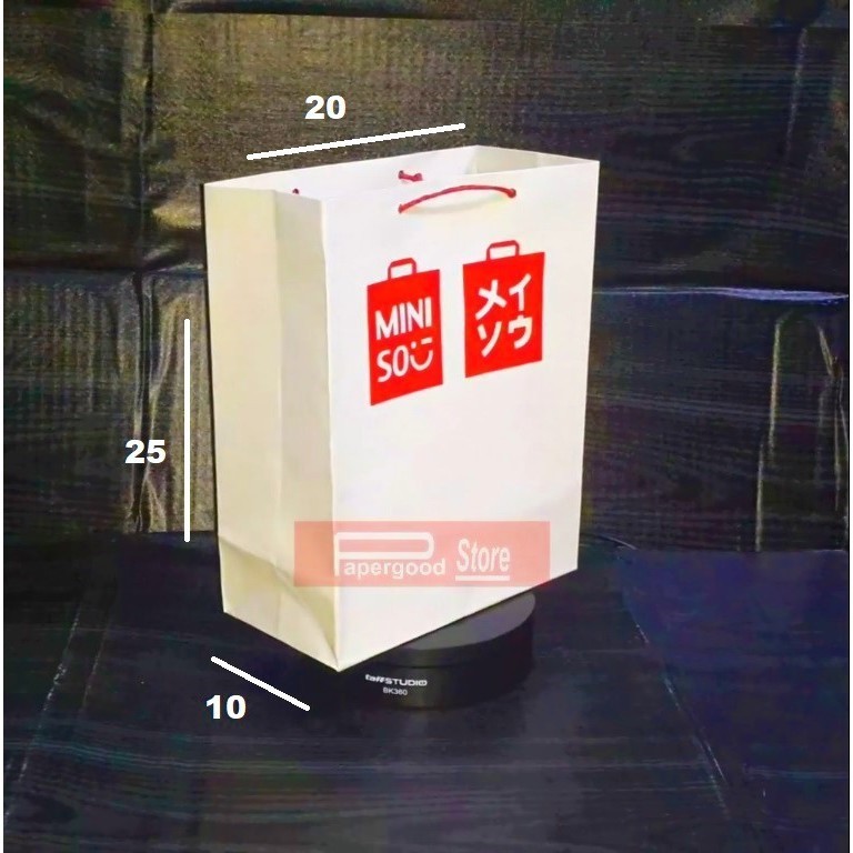 

【Gift - Not For Sale】Miniso Promo Paper bag putih premium 20 x 25 x 10 Small