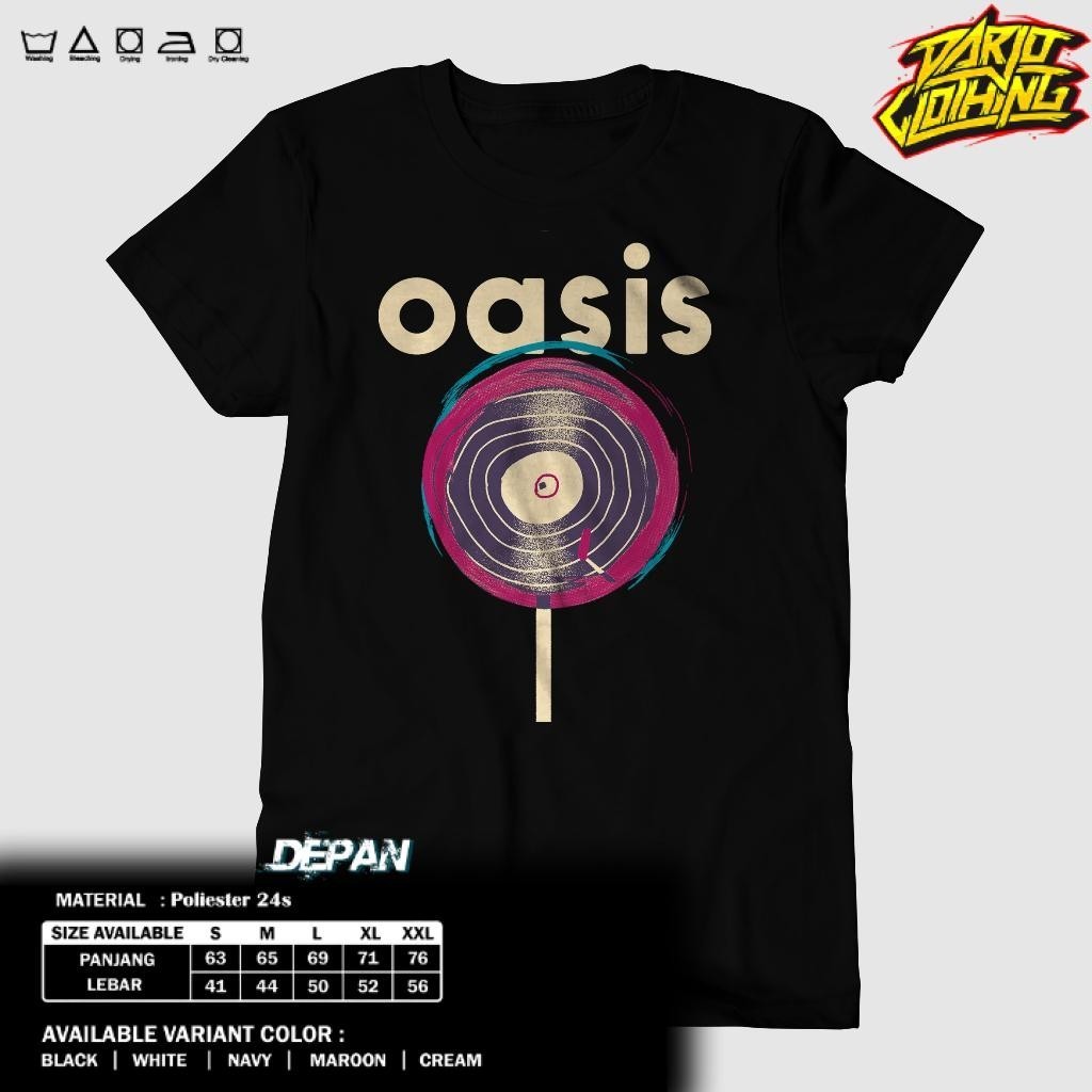 Kaos DarjoClothing - KAOS BAND - KAOS OASIS - BAJU OASIS LOLLIPOP- BAJU MUSIK METAL ROCK