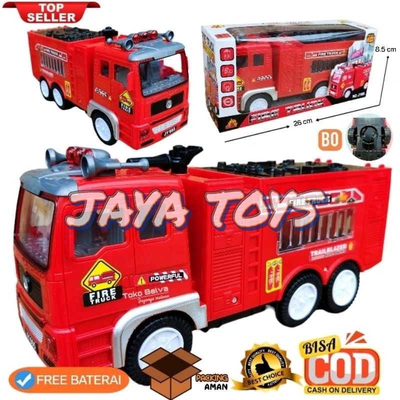 Mainan Mobil Pemadam Besar Truk JY685 B.O  Mainan Anak Pemadam Kebakaran