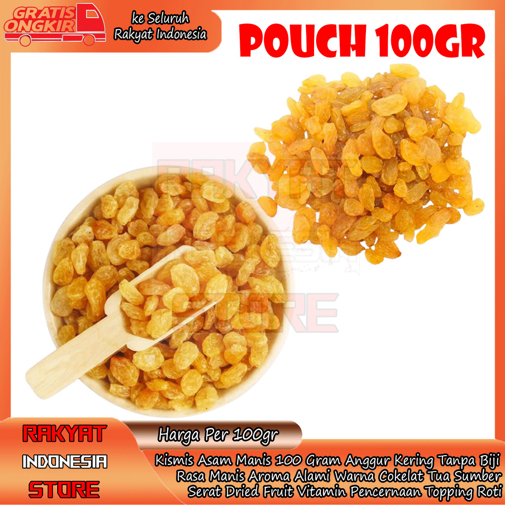 

Kismis Asam Manis 100 Gram Anggur Kering Tanpa Biji Rasa Manis Aroma Alami Warna Cokelat Tua Sumber Serat Dried Fruit Vitamin Pencernaan Topping Roti Yogurt Granola Oatmeal Smoothie Salad Sereal Kue XDES Puding Makanan Sehat