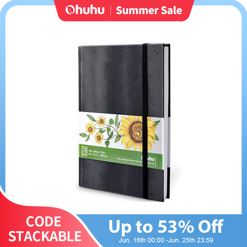 

Ohuhu Marker Pads Art Sketchbook Hardcover Notebook Student Art Painting Drawing Watercolor Book Graffiti Sketch School Supplies