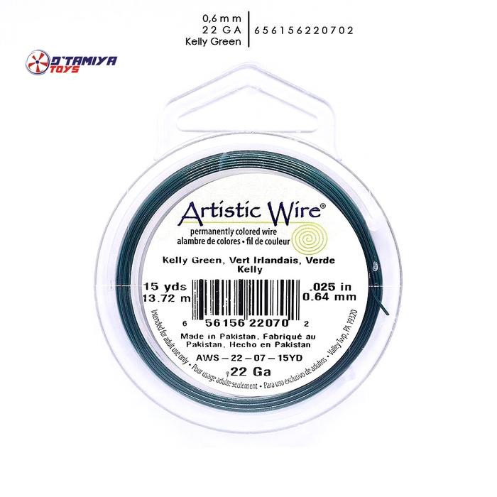 Artistic Wire KELLY GREEN 0.64 mm 22GA Copper Wire Kawat Tembaga AW