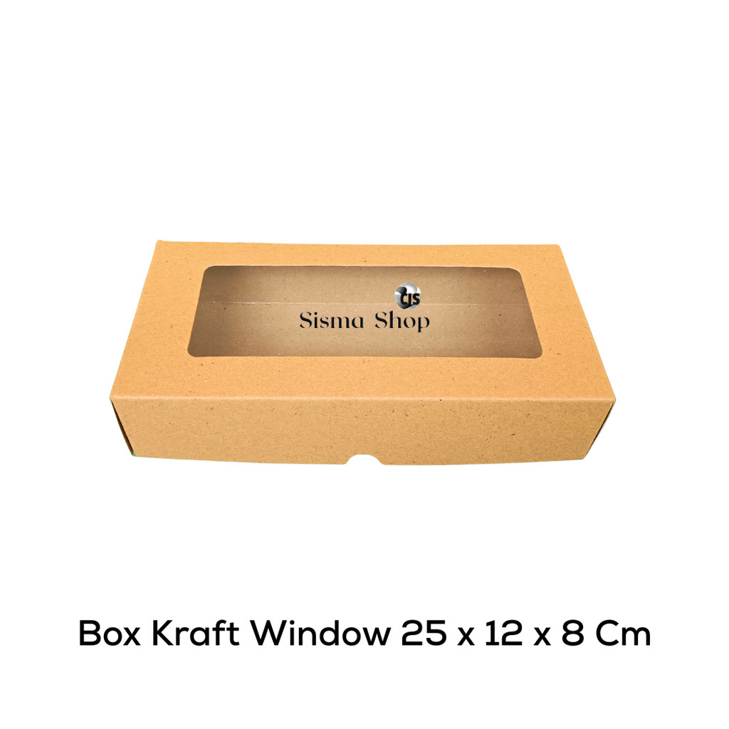 

Box Kraft Window 25 X 12 X 8 / Box Kraft Coklat Jendela 25 X 12 X 8 Cm