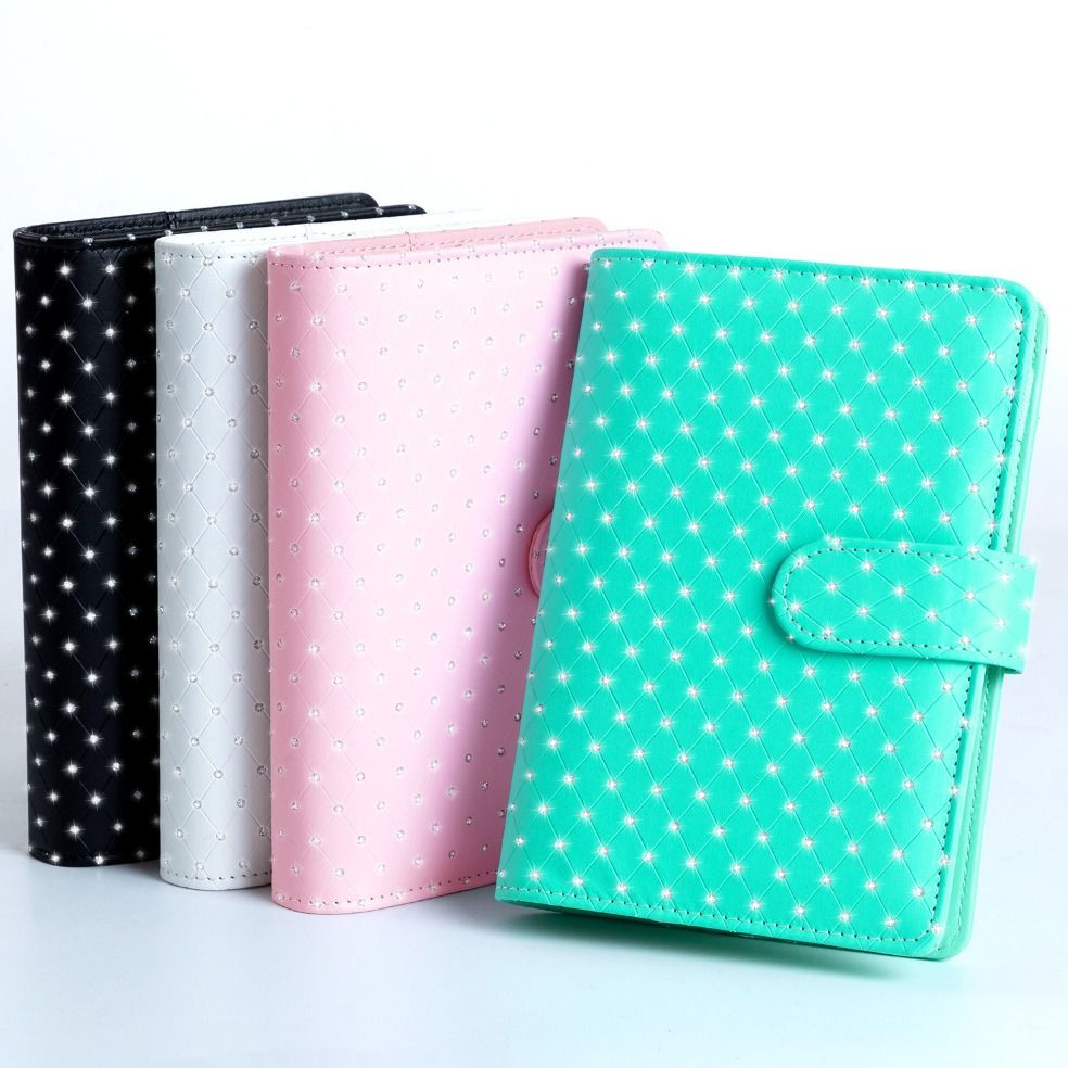 

Rainstone Patterned Cover Money Saving Binder Compact 6-Ring Savings Challenges Book Waterproof Cash Envelopes