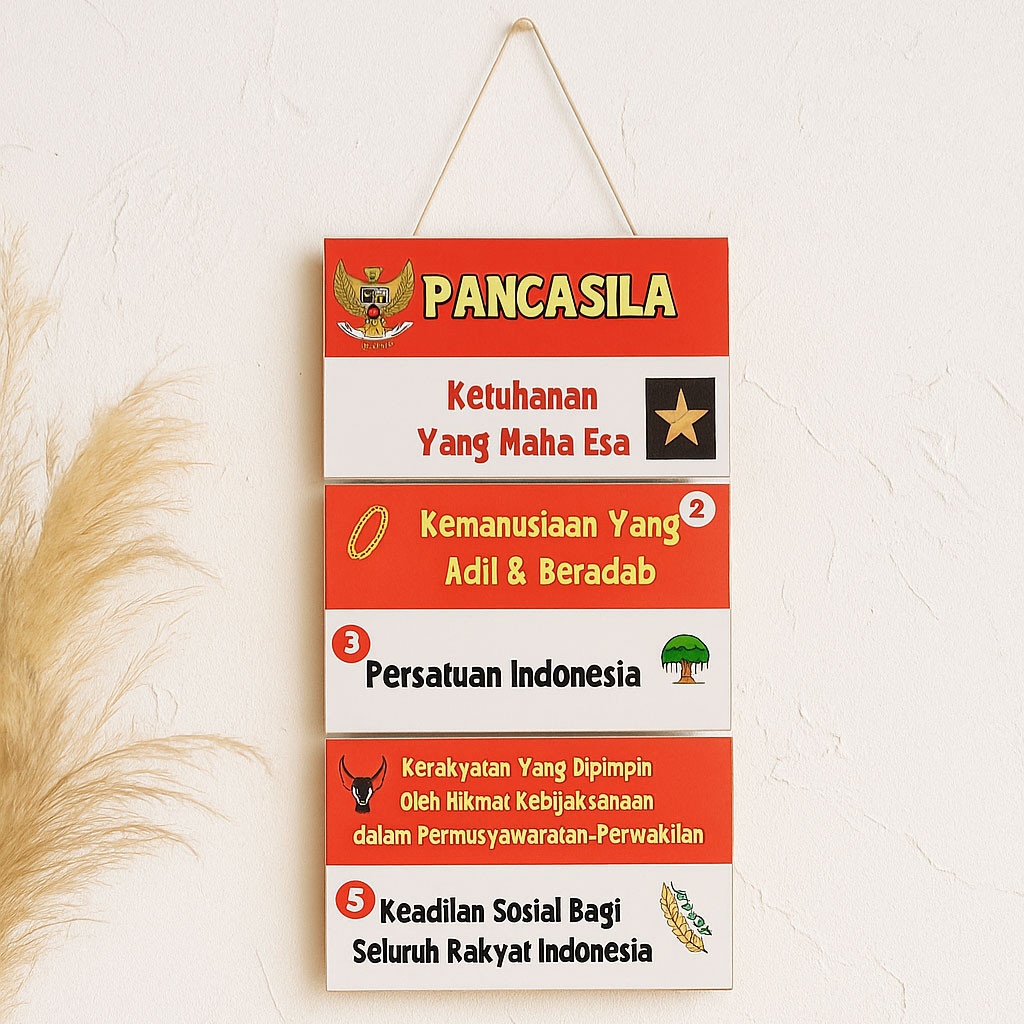 (PCSL) Dekorasi Dinding Pancasila Elegan - Modern & Nasionalis