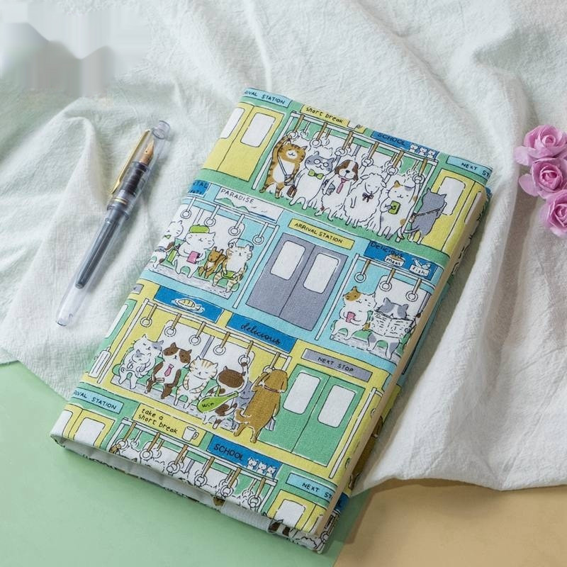 

Japanese cats Handmade cloth book jacket Detachable book cover Student handbook book cover Envelope notebook