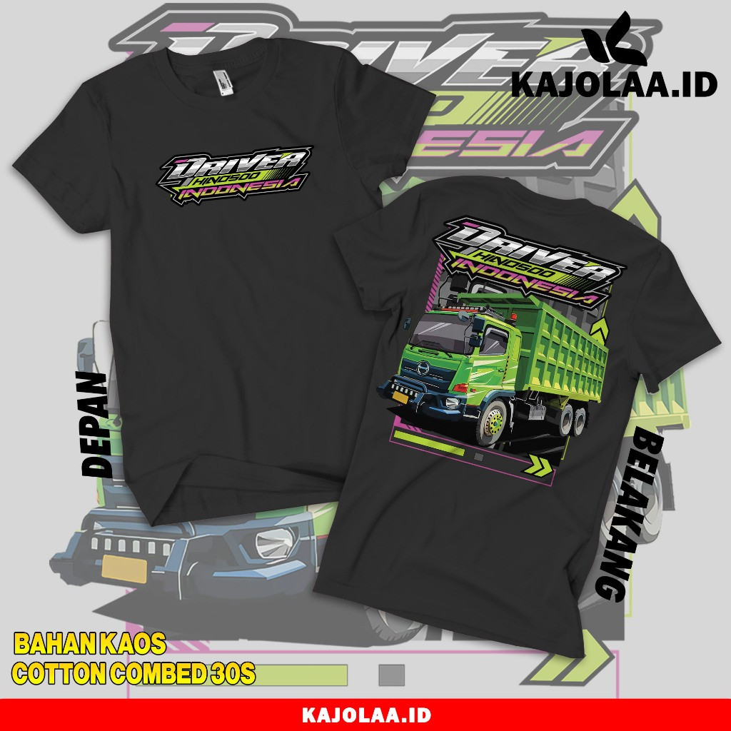 KAOS PRIA DRIVER DUMP TRUK INDONESIA | O&J STYLE Kaos Driver Muda Indonesia (Driver Truck Hino 500)