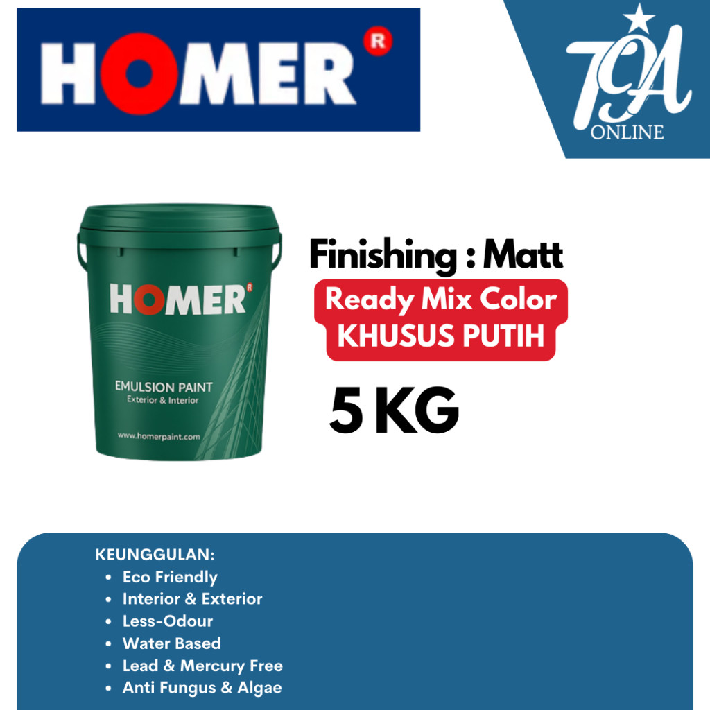 HOMER PAINT Homer Junior Cat Tembok Interior & Exterior 5 KG