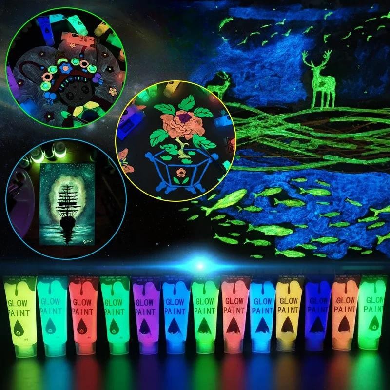 

Ultra Bright Luminous Paint Luminous Powder Fluorescent Acrylic Pigment Hand Drawn Graffiti Student Hand Drawn DIY Wall Pigment