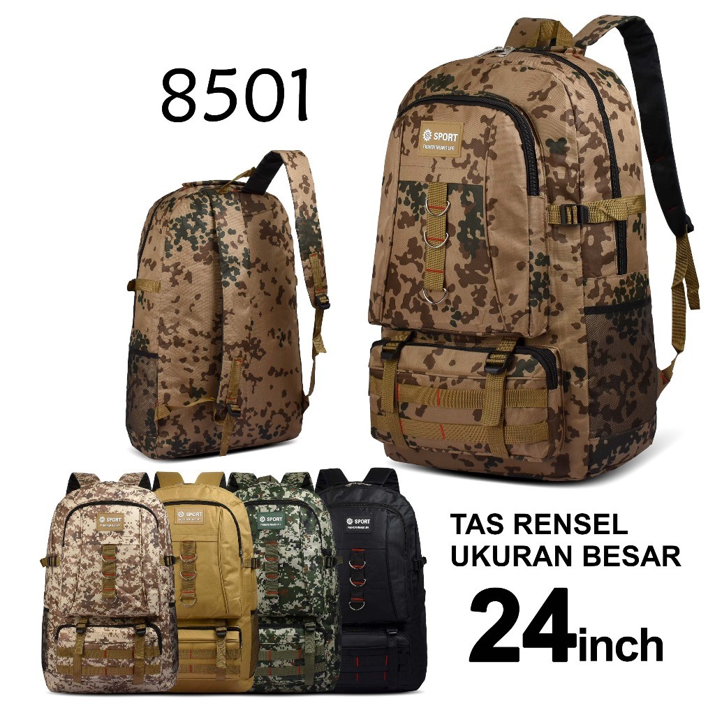 history_officialstore-Tas Ransel Army 8501 Tas Backpack Tas Punggung Camo Tas Travel Besar-Tas Army