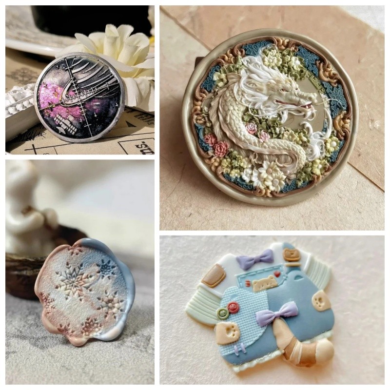 

Fire Seal Seal Head Multi-Layer Special-Shaped 3d Relief Children'S Diy Toy Envelope Sealing Butterfly Fine Carved Copper Head