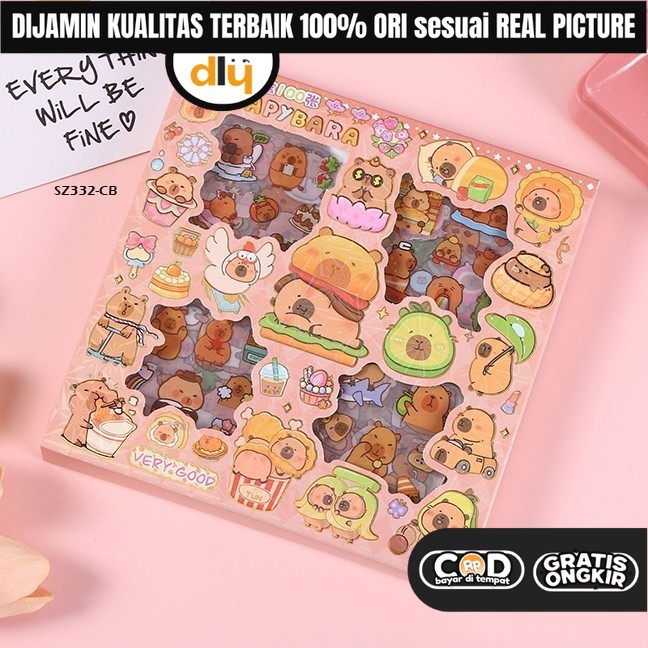 

DLY Mainan Sticker Tempel Capybara Labubu DIY Kreatifitas Anak Perempuan KKV 7 5 4 Tahun Isi 100Pcs