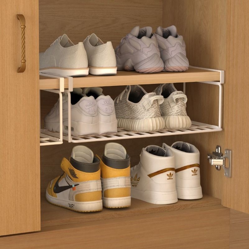 

1PC Hanging Tray Under Cupboard Space-Saving Multi-Purpose Cabinet Class Shelves Household Folding Shoes Clothes Storage Rack