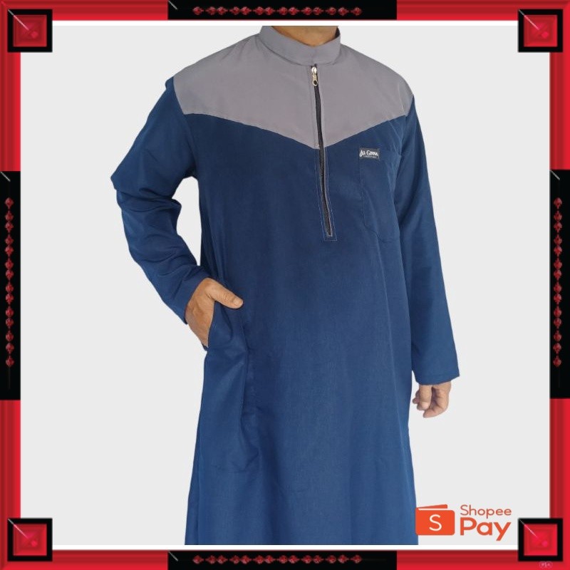 [PREMIUM ORIGINAL] jubah kombinasi / jubah terbaru/ jubah kekinian / gamis pria murah