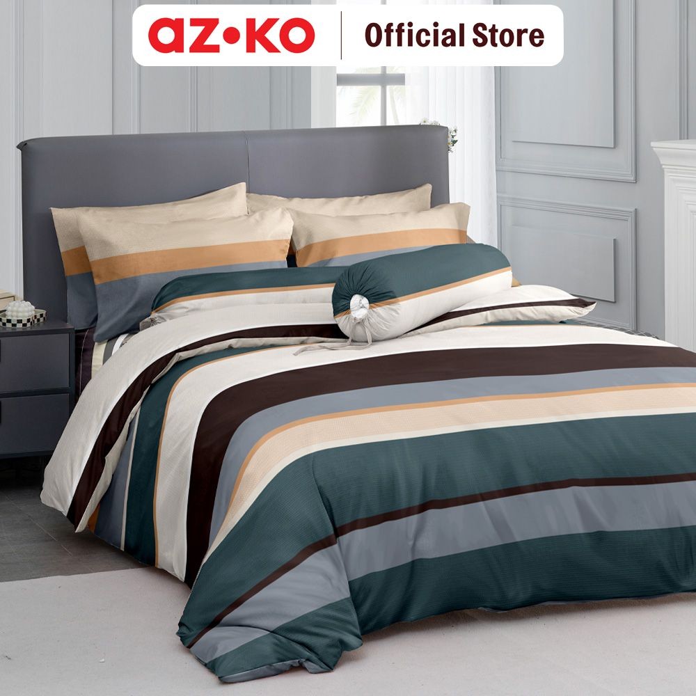 AZKO Sleeplite 180x200 cm Set 5 Pcs Seprai King Polyester Stripe Nomad Sprei Seprai Aesthetic Seprei