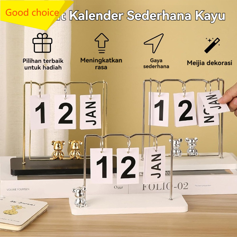 

Alat Kalender desktop kantor kreatif Eropa Bear calendar ornament living room office desktop calendar ruang tamu ruang kantor Beruang kalender