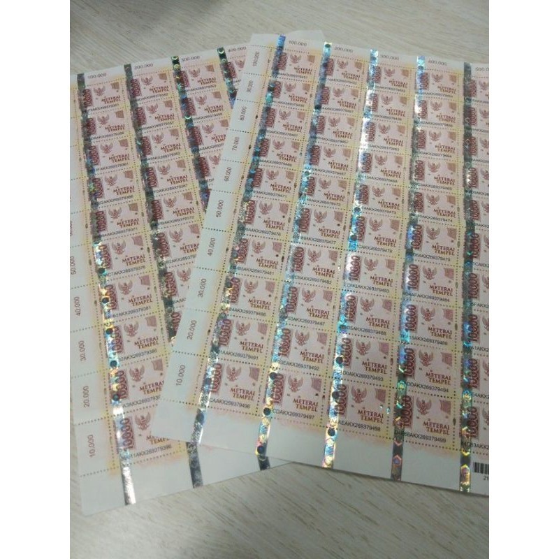 

Materai 10.000 asli pos 1 pcs original