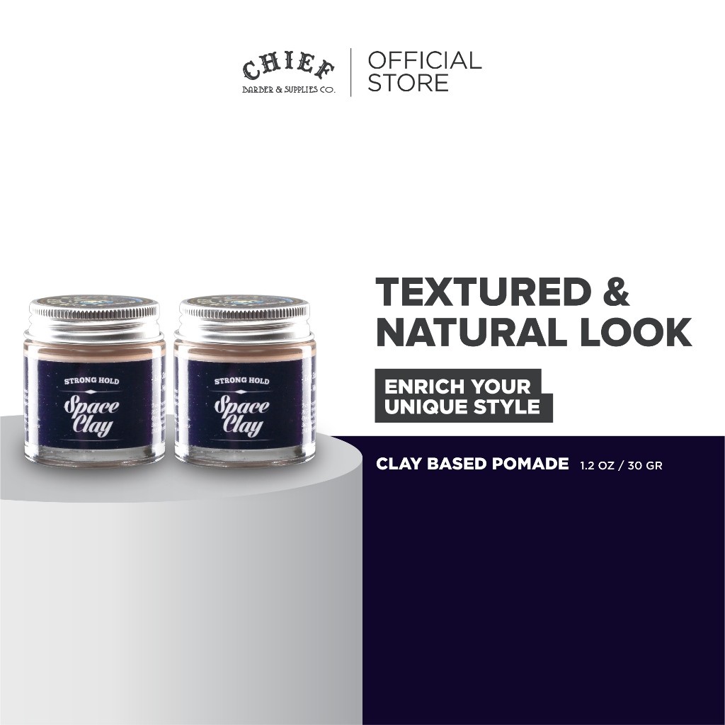 [2 PCS] CHIEF SPACE CLAY MINI TRAVEL PACK 1,2OZ | 35GR - POMADE CLAY WATERBASED