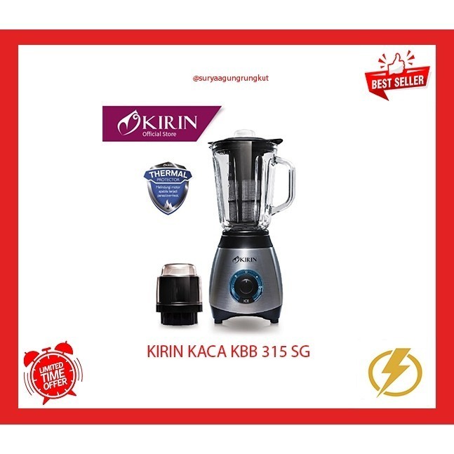 BLENDER KIRIN 2 In 1 (KACA) 1,5 L KBB 315 SG