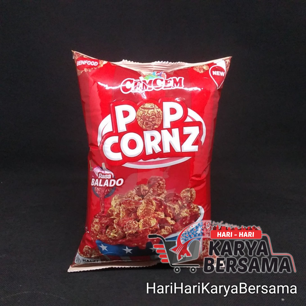 

MAKANAN RINGAN SNACK CEMCEM POP CORNZ RASA BALADO 55GR