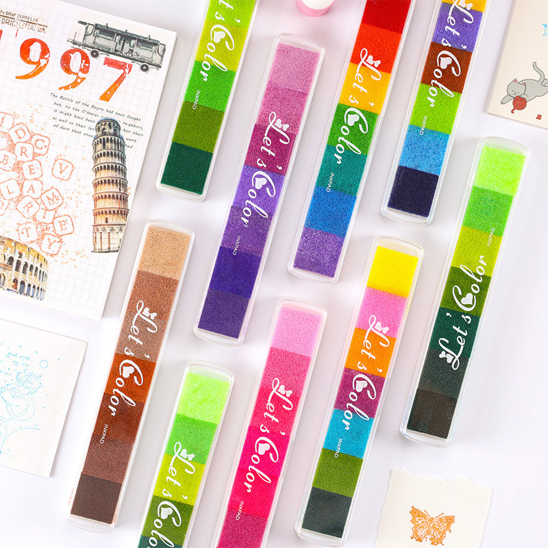 

1pc Candy color DIY gradient multi-color printing inkpad Decorative hand made Craft Supplies
