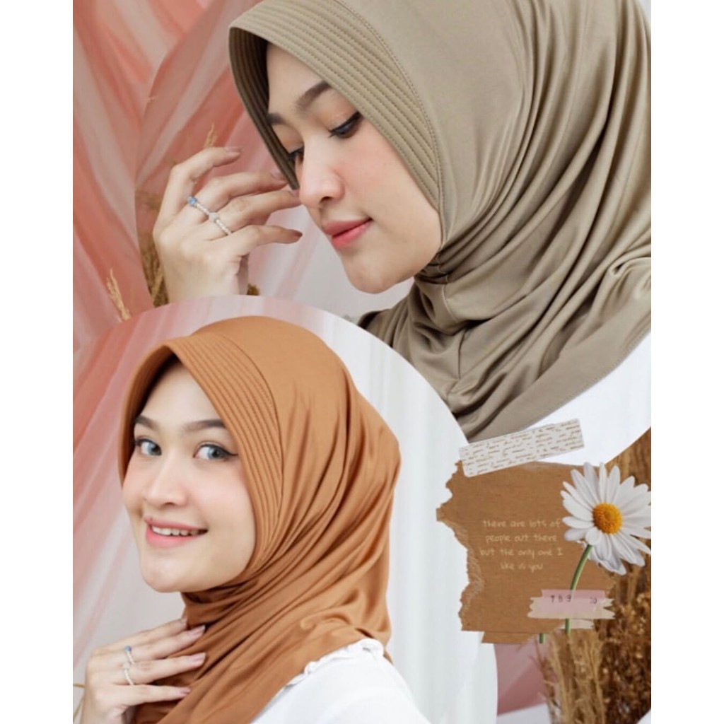 Jilbab Bergo Sport Menutup Dada / Hijab Instan Daily Jumbo Jersey  Premium