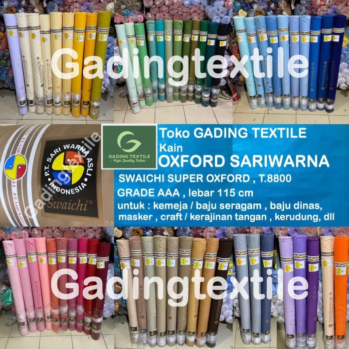 ✨NEW✨ -Kain oxford sari warna lebar 115 cm, 1 roll isi 27 meter - cream muda, 1 ROLL=27 MTR- 1.2.23