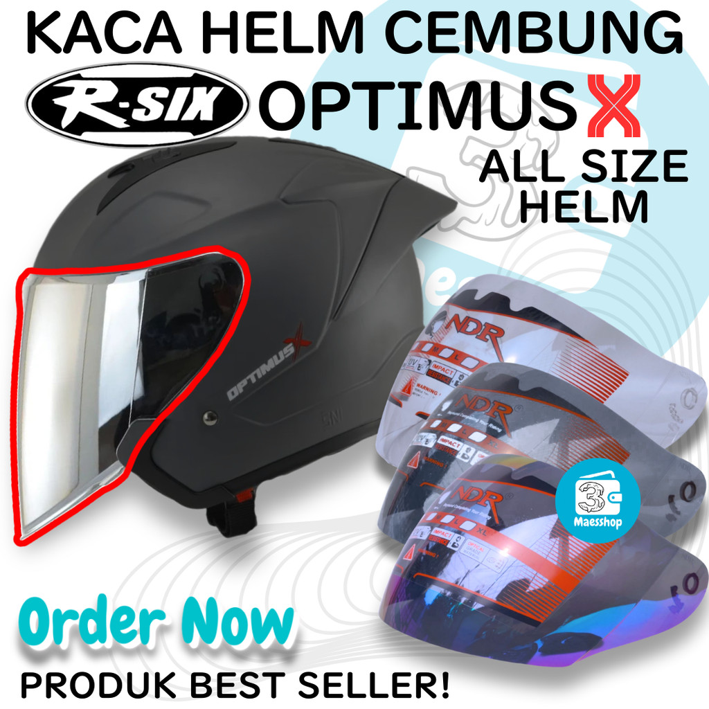 Kaca Helm RSIX OPTIMUS X Visor Helmet CEMBUNG venom open r-six optimusx 2 Helmet
