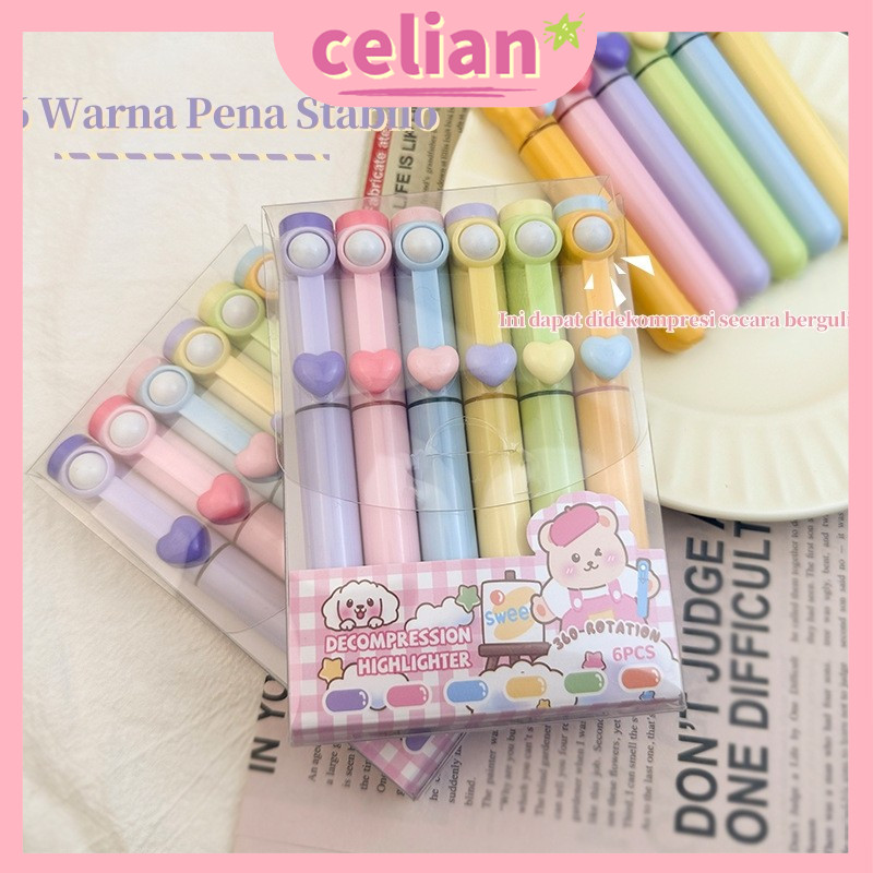 

6 Warna Stabilo /stabillo Warna/Highlighter Pastel Marker Highlighter Marker Morandi Color