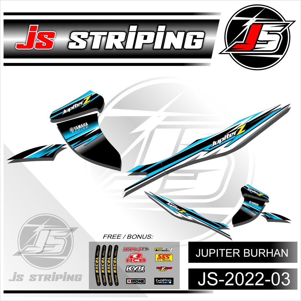 STICKER STRIPING MOTOR JUPITER Z BURHAN HOLOGRAM