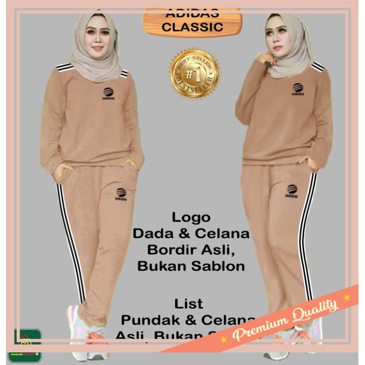 Setelan Olahraga Murah Pria Wanita Style Keren Modern /Setelan Kaos Olahraga Senam ADIDAS CLASSIC Tr