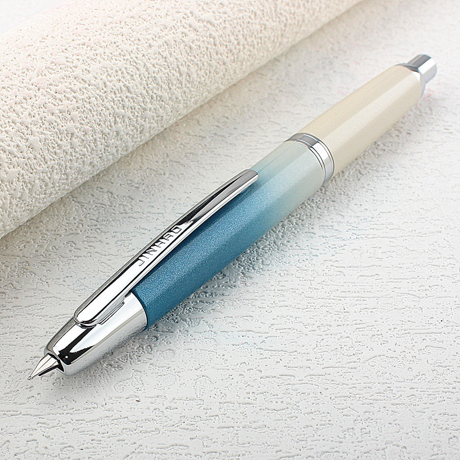 

JINHAO 10 Press Fountain Pen Retractable Metal EF F Writing Ink Pen with Converter School Office Supplies Stationery