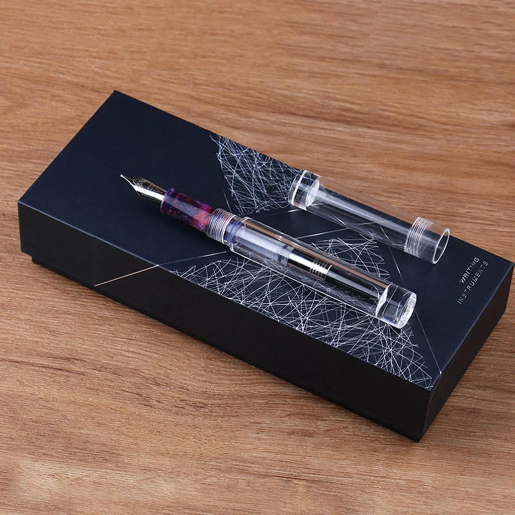 

MAJOHN C1 Transparent Eyedropper Fountain Pen EF F M Nibs Ink Pen for business school office writing supplies Xmas gift with Box